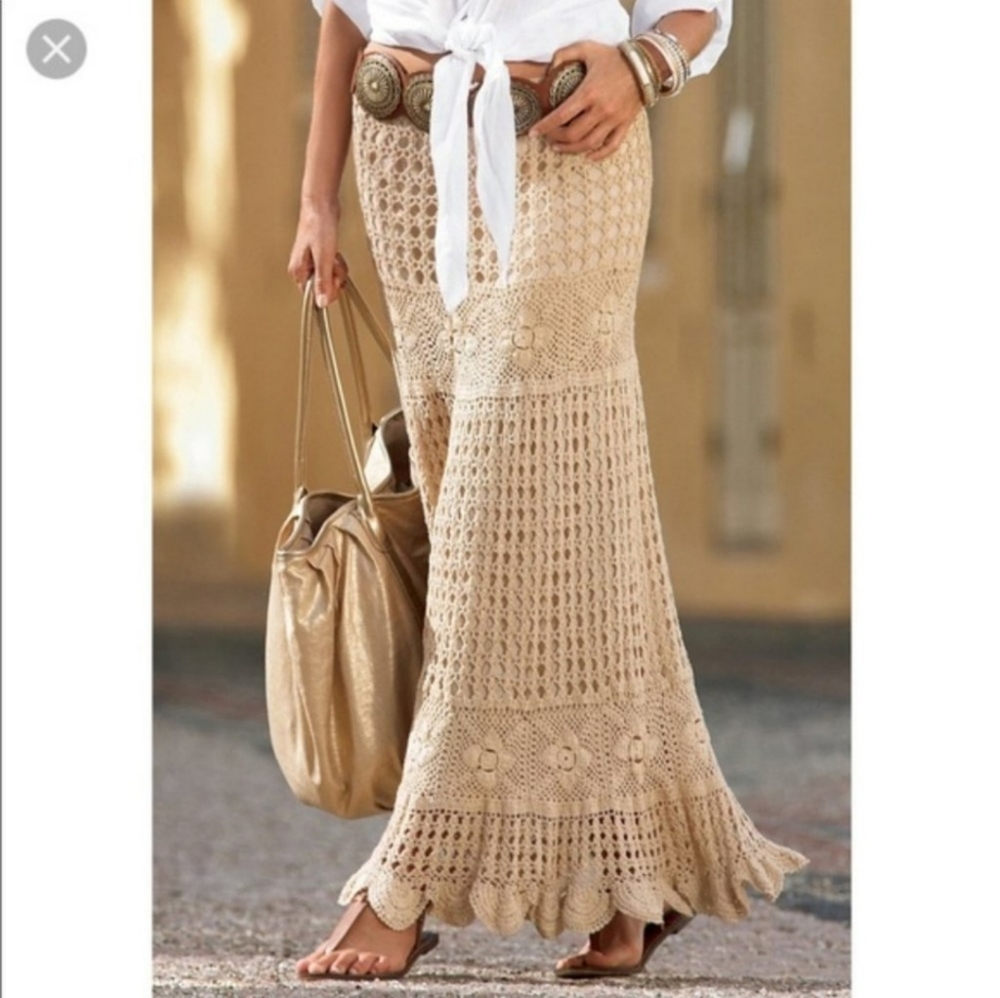 Boston Proper Crochet Maxi Skirt